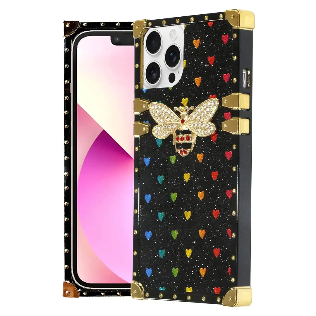 iPhone 12/iPhone 12 Pro Heart Butterfly Case Black